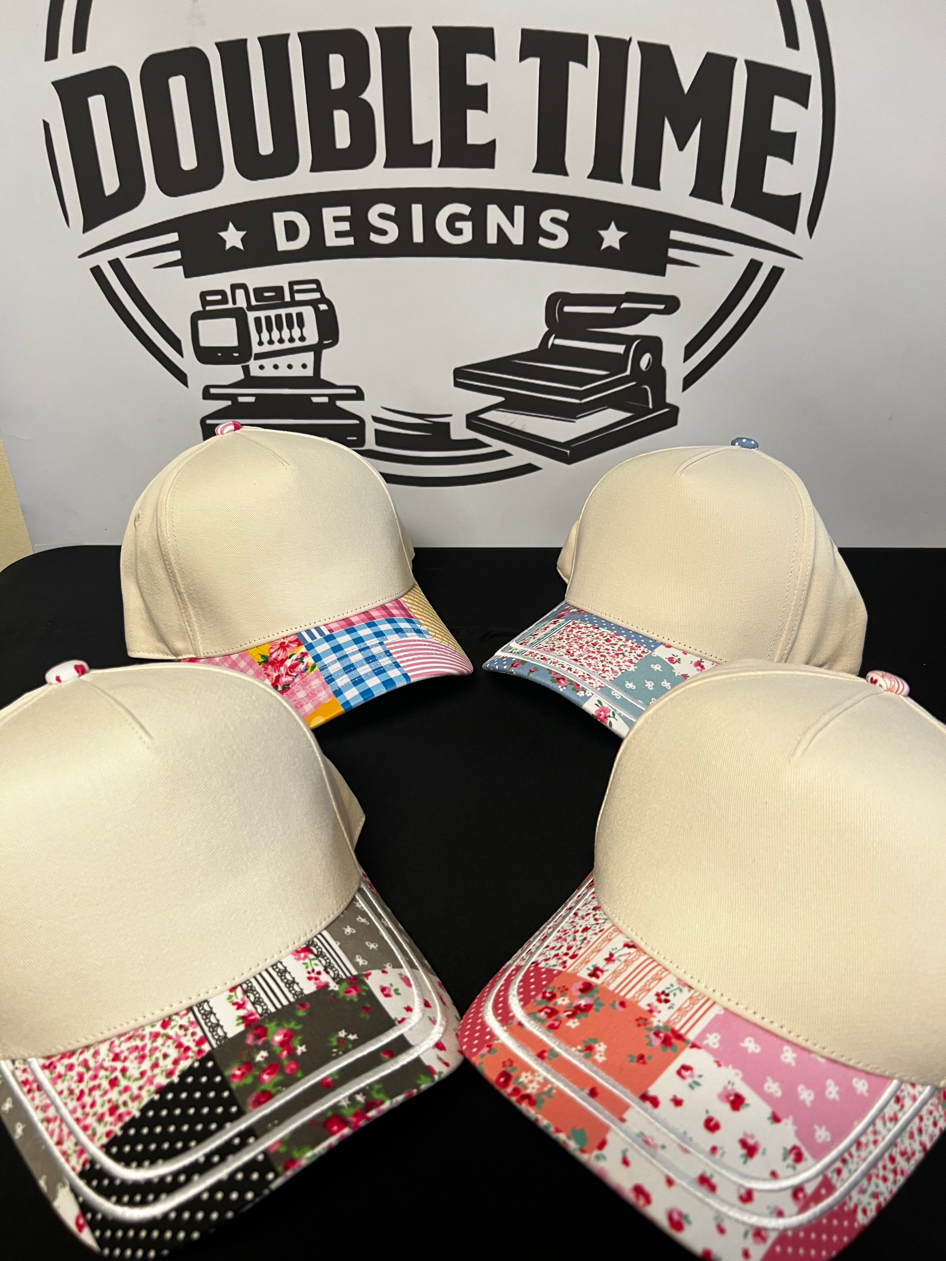 Ladies hat - Floral Quilt Block Patchwork Patterns - 4 color options