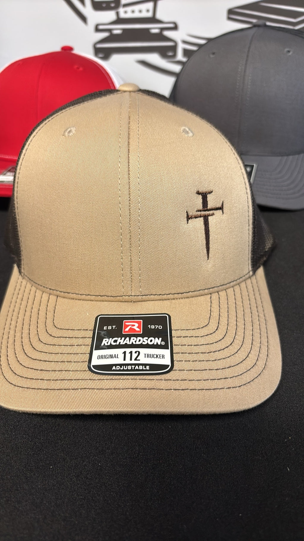 Hat with Cross Nails on side