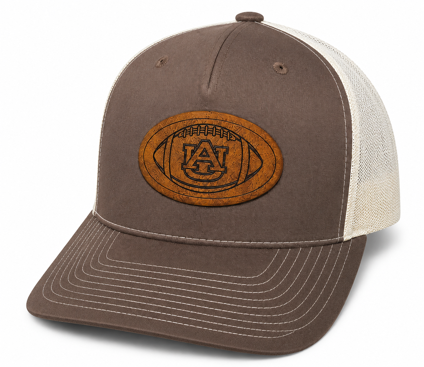 Auburn Football Leather Patch Hat