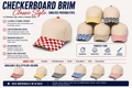 Checkered Hats with cream crown and matching bill/button