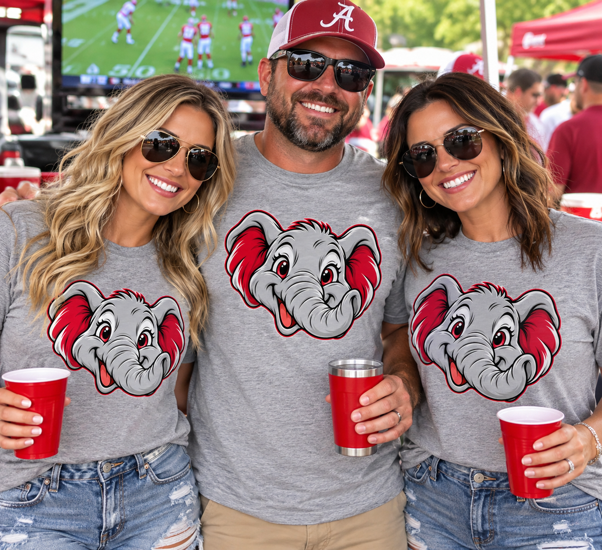 Alabama Roll Tide Elephant short sleeve t-shirt - gray