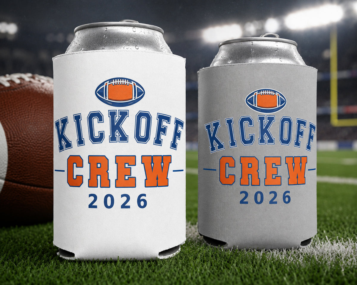 Kickoff Crew Koozie - Orange & Blue