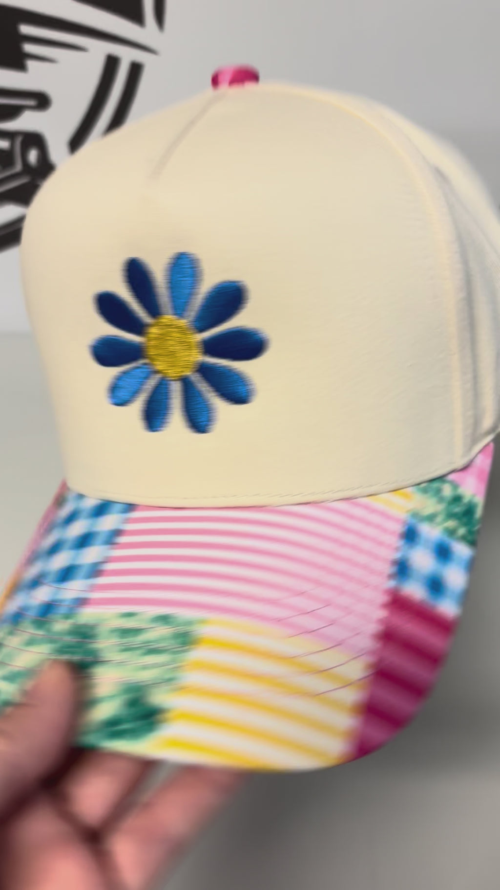 Flower Daisy Colorful Colorblock Hat