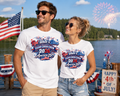 "CLEAR CREEK CREW RED WHITE BLUE 250" 4TH OF JULY SHIRT - WHITE SHIRT