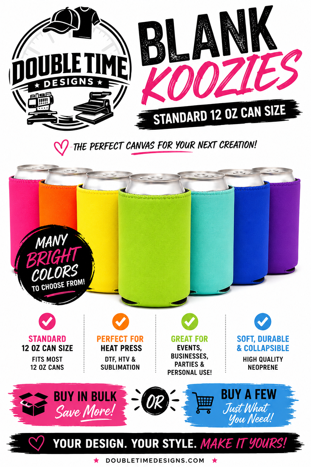 Koozie BLANKS 10 for $10 standard 12 oz can size